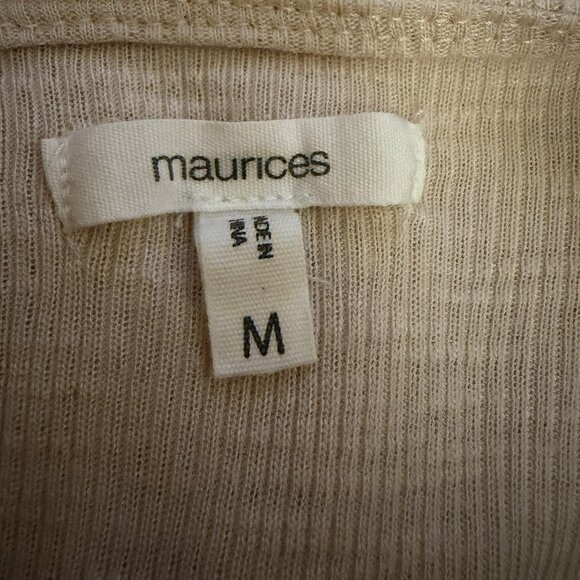 Maurices Sleeveless Top Size M Medium Cream Crochet Lace Boho Romantic Cottage - Picture 6 of 9